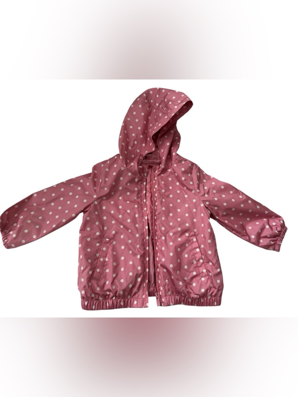GAP Pink Polka Dot Hooded Windbreaker